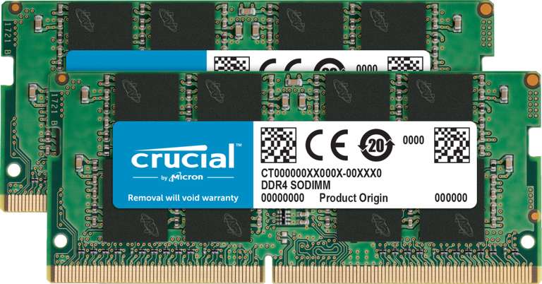 Kit mémoire RAM Crucial CT2K16G4SFD824A - 32 Go (2 x 16 Go), DDR4, 2400 MHz, SODIMM