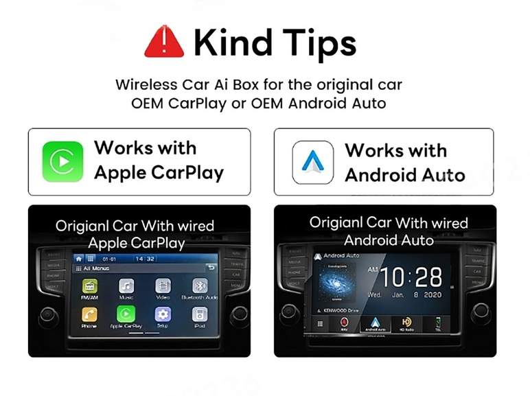 Adaptateur voiture CarPlay / Android Auto sans fil Carlink CPC200