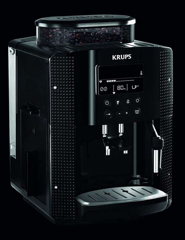 Machine à expresso automatique avec broyeur à grains Krups Essential YY8135FD - 1.7L, 1450W, Noir