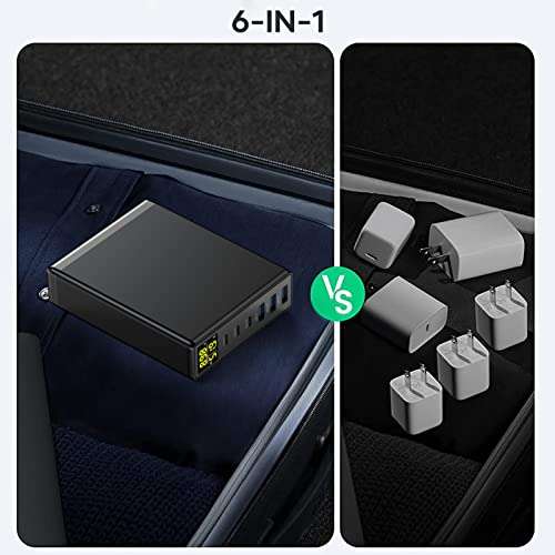 Chargeur Secteur Ganquick USB Multiple GaN 6-Port USB - 160W (Via Coupon - Vendeur Tiers)