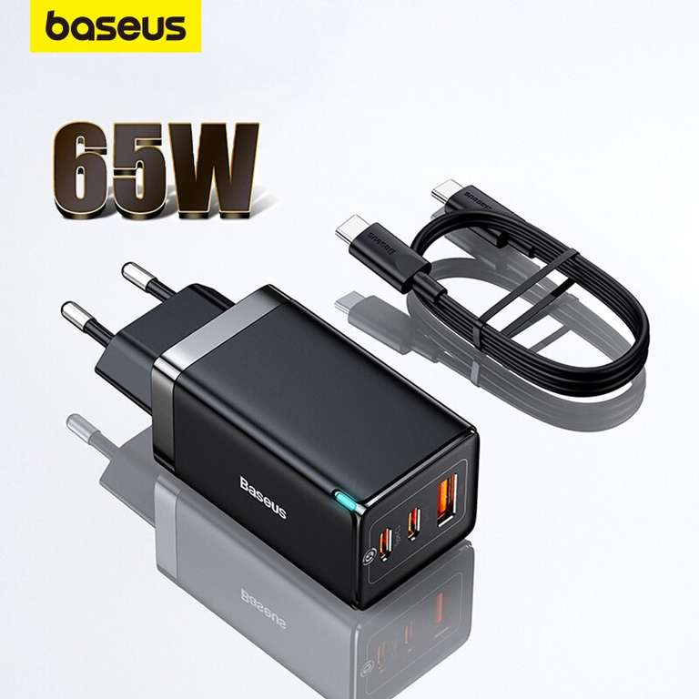 Chargeur Baseus GaN5 Pro Fast Charger 65W (Modèle CCGAN65E5) + Cable USB C 100W