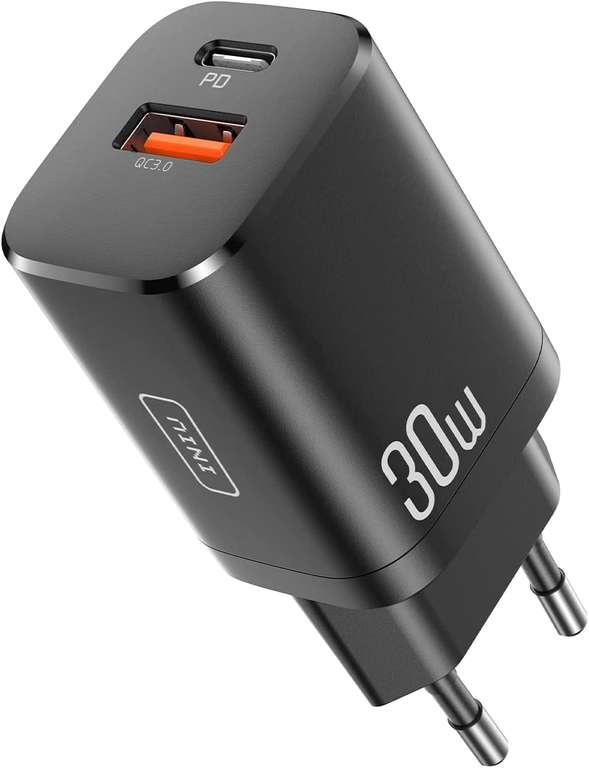 Chargeur INIU - USB-C (30W) & USB-A (18W), Quick Charge 3.0 & Power Delivery 3.0 (Vendeur tiers)