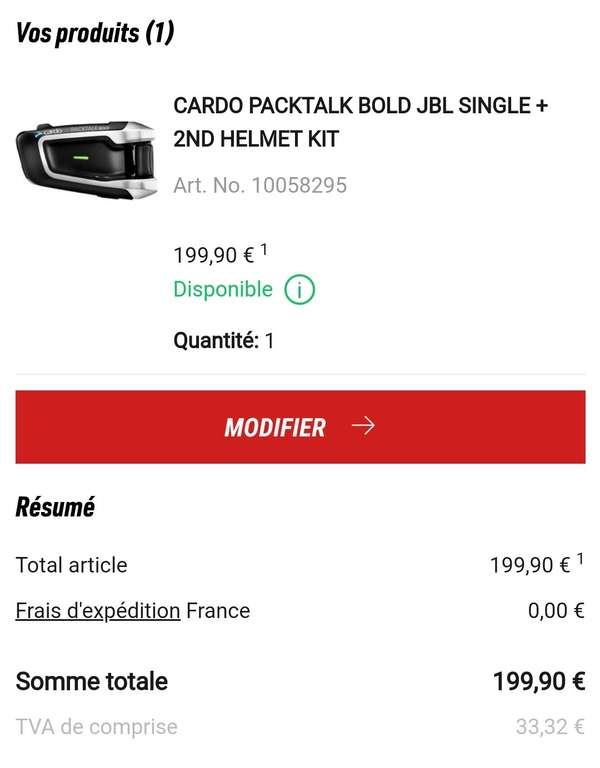 Pack Cardo Talk Bold JBL (Single + 2nd Helmet Kit)