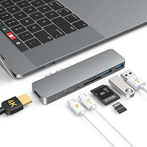 Hub USB-C Dodocool 7 en 2 pour Macbook Air/Pro 2020 - Thunderbolt 3 PD 100W + HDMI 4K30 + carte SD & micro SD + 2x USB 3.0
