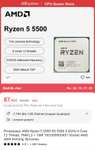 Processeur AMD Ryzen 5 5500 (sans ventirad)