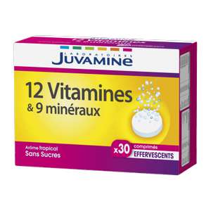 Paquet de 30 comprimés effervescents Juvamine 12 vitamines ou vitamines C & D