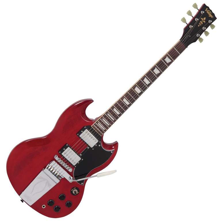 Guitare électrique Vintage VS6 Vibrola Cherry Red
