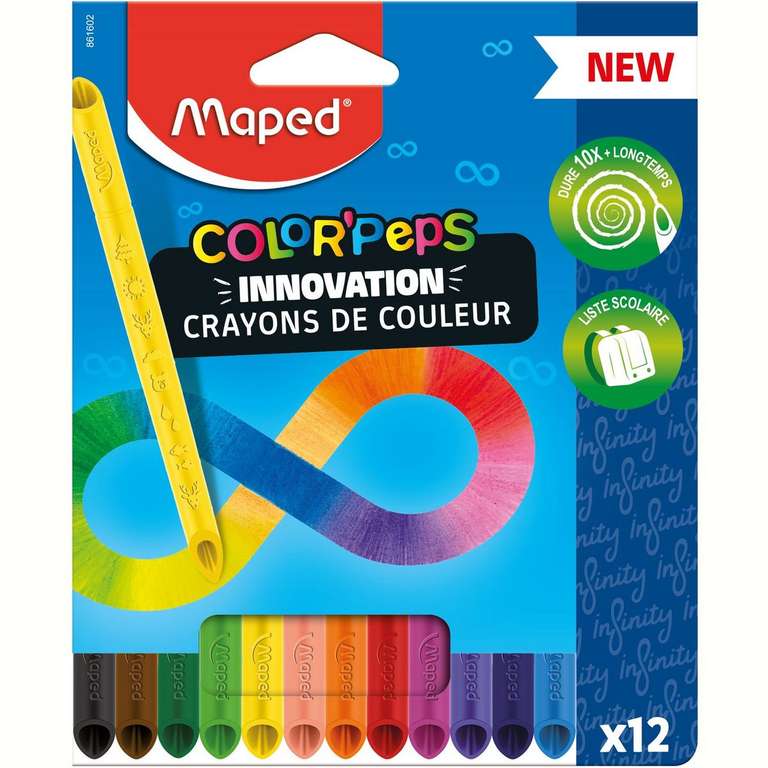Lot de 12 crayons de couleur Color Peps Infinity Maped (Via 0.85€ sur carte fidélité)