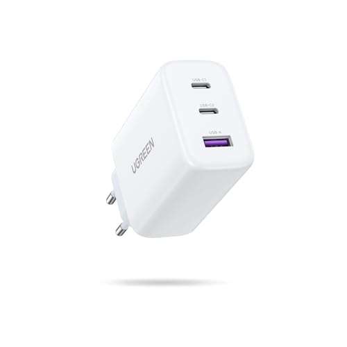 Chargeur rapide multiports Ugreen - 65W, 3 Ports 2x Usb-C + 1x Usb-A, Charge Rapide (vendeur tiers)