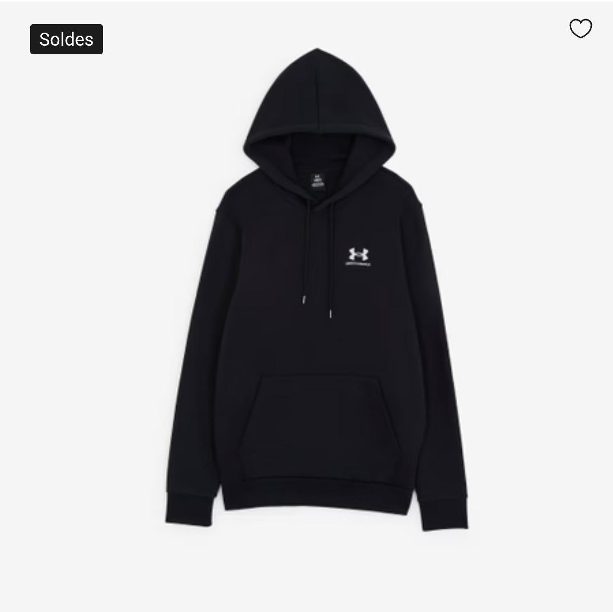 Sweat à capuche Under Armour uni noir Ho