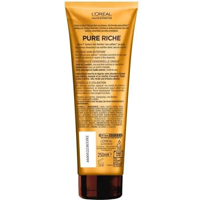 Lot de 3 shampoings L'Oréal Paris - Pure Riche (250ml)
