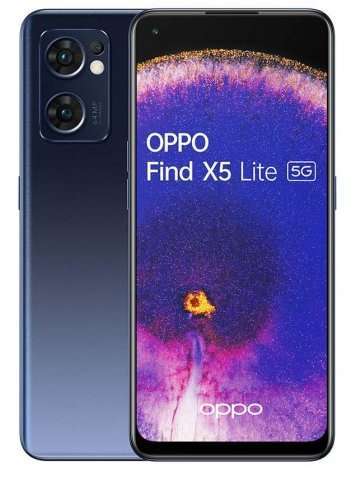 Smartphone 6.43" OPPO Find X5 Lite - Full HD+ AMOLED 90HZ, 8 Go RAM, 256 Go, bleu étoile ou noir stellaire