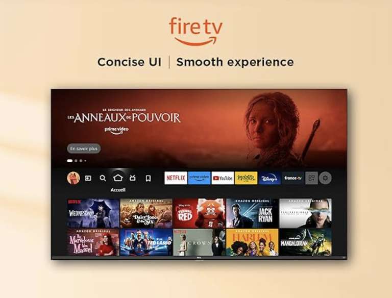 TV Led Full HD 32’’ TCL (32SF540) connectée Fire OS 7, HDR & HLG, Dolby Audio DTS Virtual X / DTS-HD, Sans rebord, Dual-Band WiFi 5