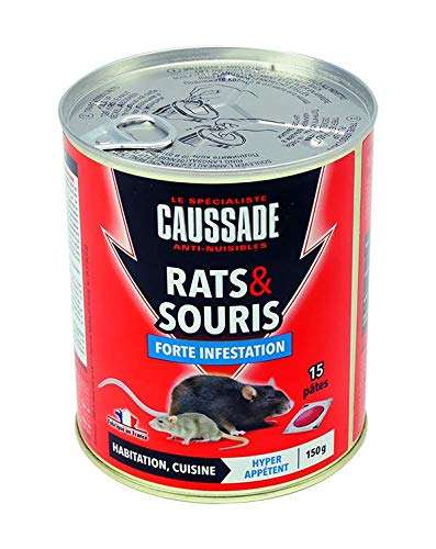 Boîte Anti Rats & Souris Caussade CARSPT150 - Forte Infestation, Prêt à l'emploi, Lieux Secs & Humides