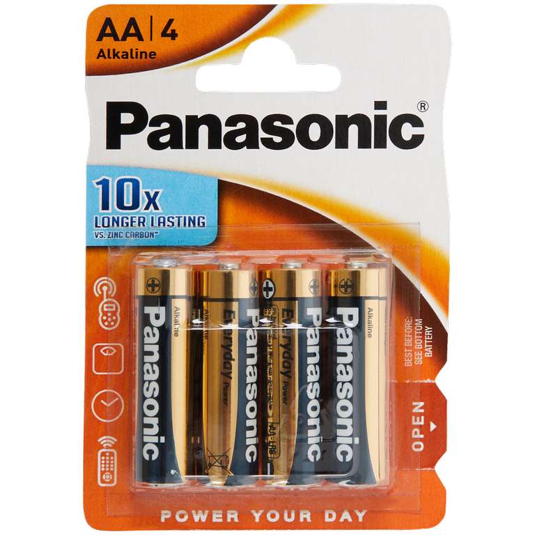 Paquet de 4 Piles Panasonic AAA ou AA