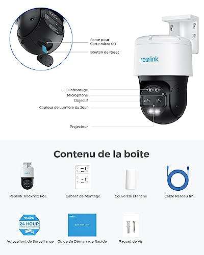 Caméra de surveillance Reolink PTZ 4K (TrackMix-P) - Double Objectif, Suivi Automatique, Vision Nocturne (Via coupon - Vendeur tiers)