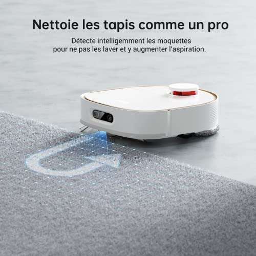 Aspirateur Robot Dreame W10 Pro - 4000 Pa, Détection des Obstacles, Cartographie Personnalisé, WiFi/APP/Alexa Blanc