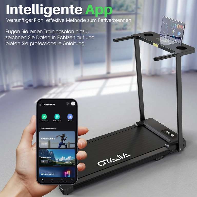 Tapis De Course YPOO Pliable – Inclinaison 3 Niveaux, 0,8-8 Km/h, 140 Kg, LED, Silencieux, Pour Maison Et Bureau