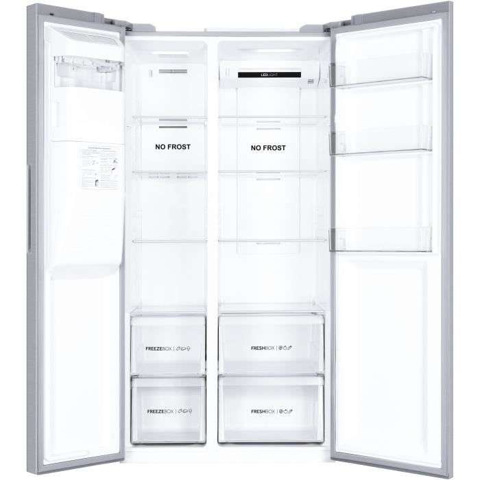Réfrigérateur américain Haier HSOGPIF9183 - 515L (337+178L), Froid ventilé