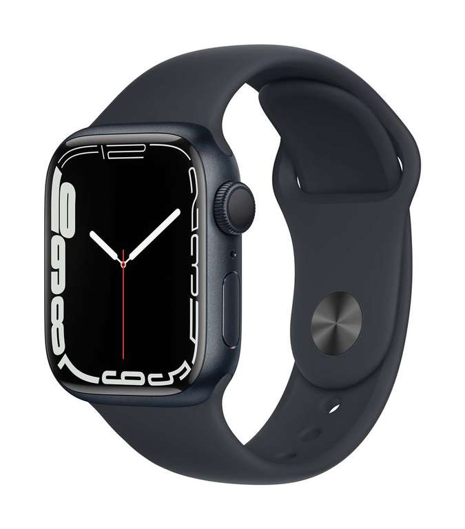 Montre Connectée Apple Watch Series 7 - GPS, boîtier Aluminium Minuit, 41mm avec Bracelet Sport Minuit (Sélection de villes)