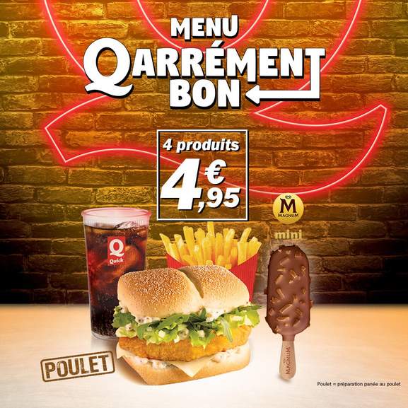 Savourez un Menu Quick : Burger, Frites, Boisson et Dessert à 4,95 ...