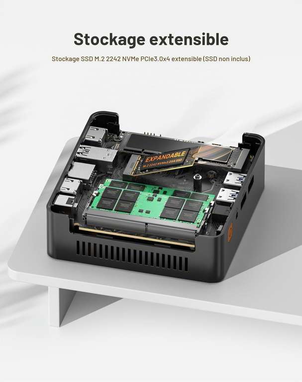 Mini PC Origimagic C5 Ryzen 5 3500U, 8 Go DDR4, 256 Go NVMe, WiFi 5 BT ...
