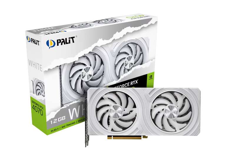 Carte graphique Palit GeForce RTX 4070 White Edition 12GB (Frontaliers Allemagne)