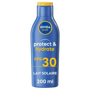 Lait solaire Nivea Sun Protect & Hydrate FPS 30 - 200 ml, protection UVA UVB, résistante à l'eau (via coupon + Prévoyez Économisez)