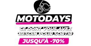 Motodays : Promotions sur une sélection d'équipements de moto sur tout le site