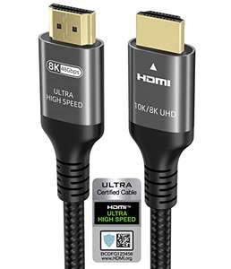 Câble HDMI 2.1 Ubluker - 2m, 8K 60Hz, 4K 120Hz (Vendeur Tiers)