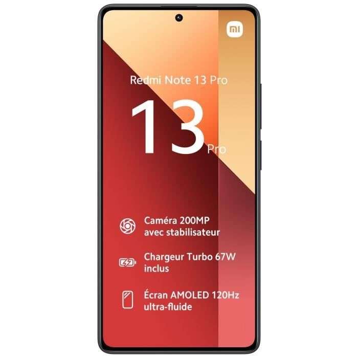 Smartphone 6.67" Xiaomi Redmi Note 13 Pro 5G - 256 Go, 8Go RAM (Vendeur Tiers, +12€ cagnottés pour les membres CDAV )