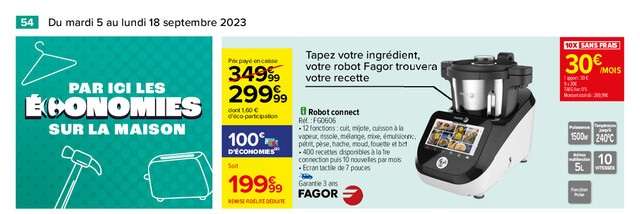 Robot cuiseur connecté multifonctions Fagor FG0606 (Via 100€ sur la carte de fidélité)