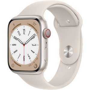 Montre Connectée Apple Watch Series 8 GPS + Cellular - 45mm, Boîtier Starlight Aluminium