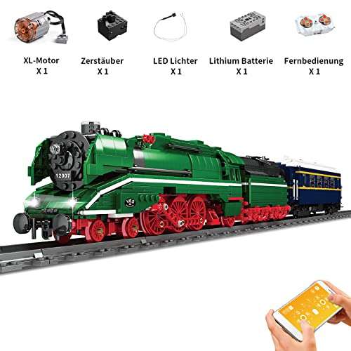 Mould King 12007 Technique Train - 2348 pièces, Télécommande et Application Dual Control, Kit avec rail et éclairage (Vendeur Tiers)