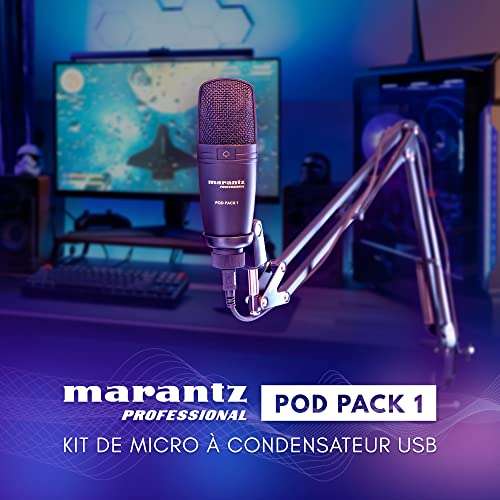 Kit de podcast complet Marantz (Micro à Condensateur, Bras