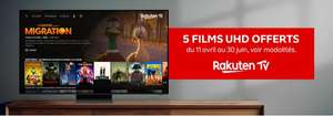 Rakuten TV vous offre 5 films en location (UHD) sur TV connectée Samsung