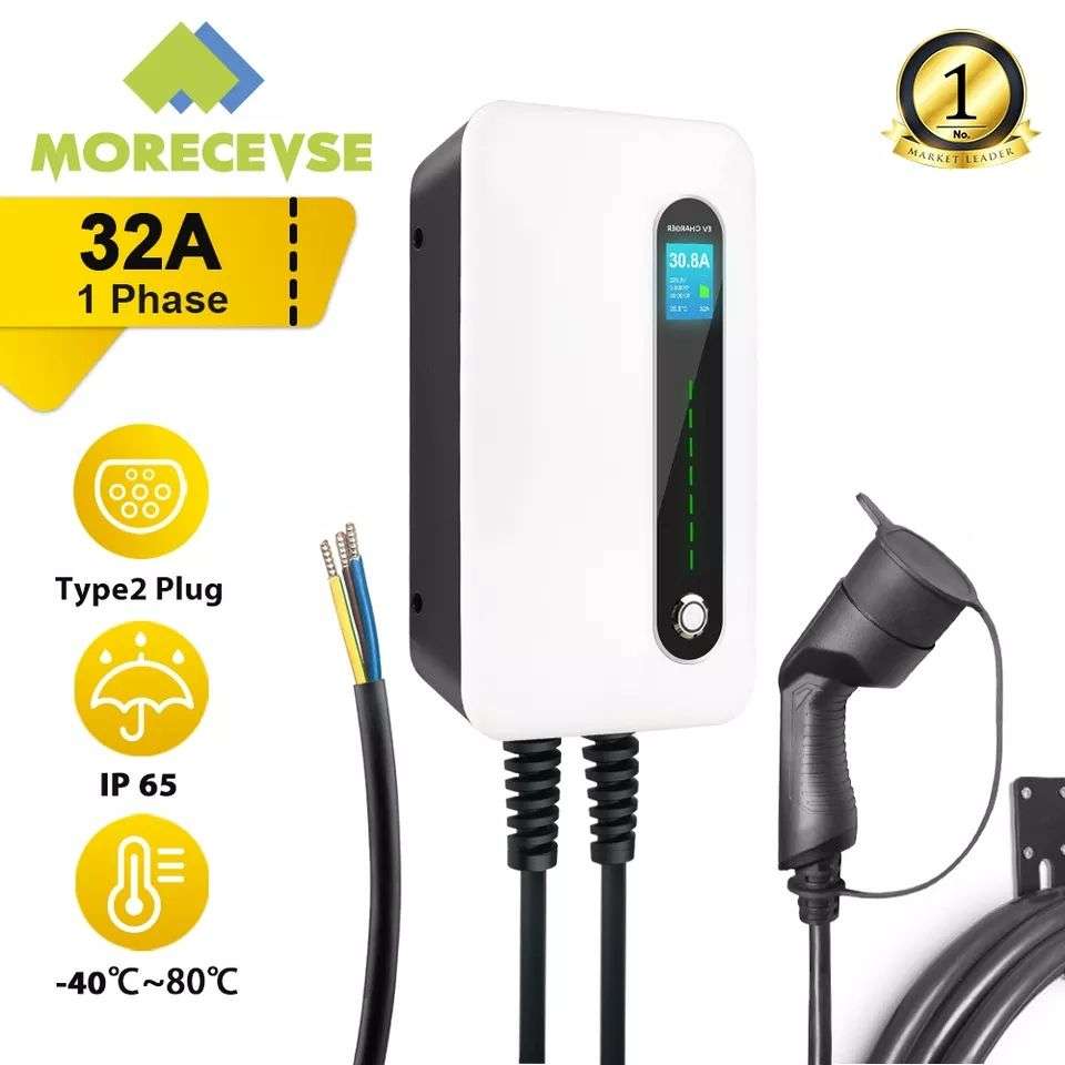 Borne de recharge monophasé Morec type 2 - 7kwh, 32A, IP65 –