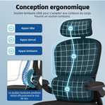 Chaise bureau ergonomique soutien lombaire et appui-tête ajustable (Vendeur tiers)