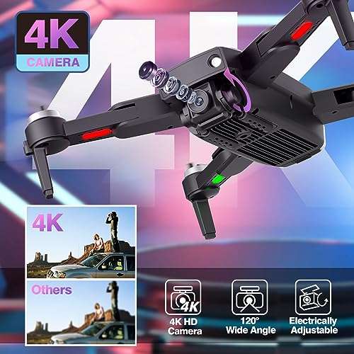 GPS Drone avec Caméra pour Adultes Drones 4K HD avec Moteur Sans Balais  Retour Automatique à la Maison (vendeur tiers - via coupon) –