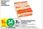 Lot de 2 paquets de beurre Président - Doux ou demi-sel 2 x 250gr ( via 1,72 E cagnottés )