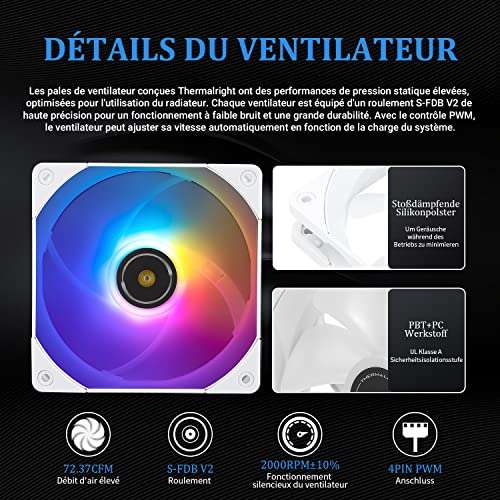 WaterCooling AiO Thermalright Frozen Notte 240 WHITE ARGB - 240mm (vendeur tiers)