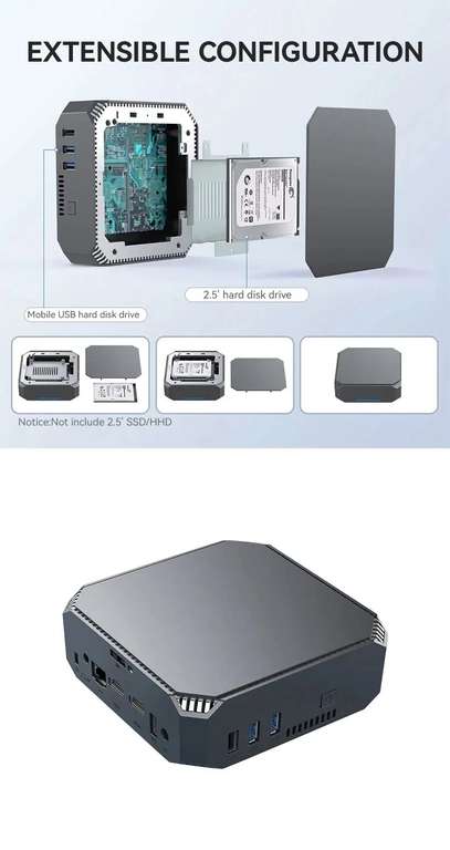 Mini PC FIREBAT AK2 PLUS - Intel N100, double bande WiFi5 BT4.2, 16Go Ram, 512Go SSD