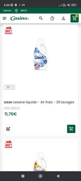 Lot de 2 Lessive liquide Skip (via 23.13€ sur la carte) –