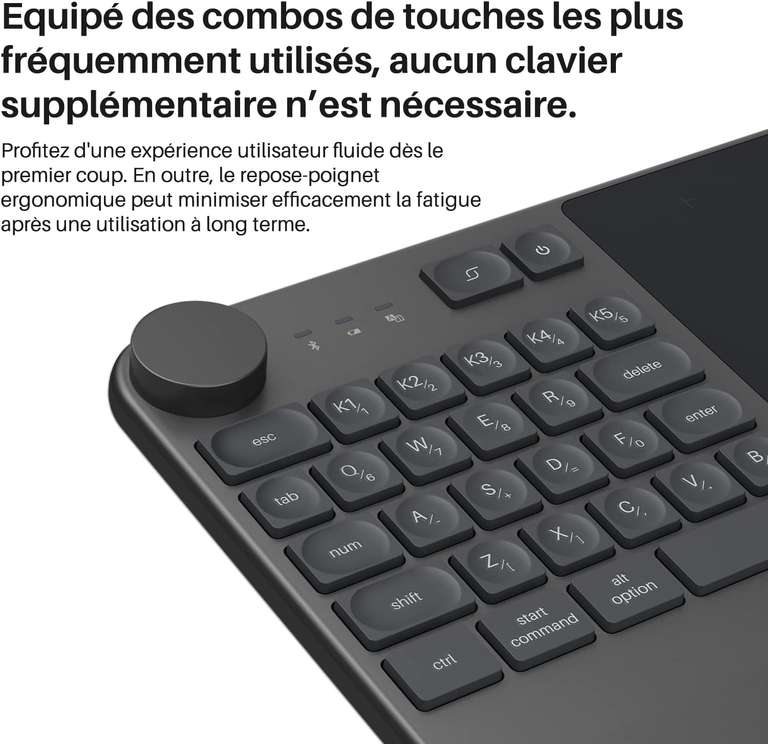 Tablette graphique Huion KD200 - Bluetooth 5.0, 8.9x5.6", Clavier Dial 23 touches & 5 boutons de raccourci, Compatible PC/Mac/Android (VT)