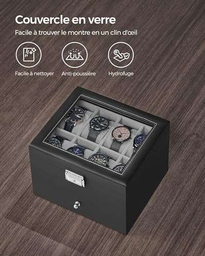 COFFRET AVEC FERMETURE A CLEF POUR 12 MONTRES