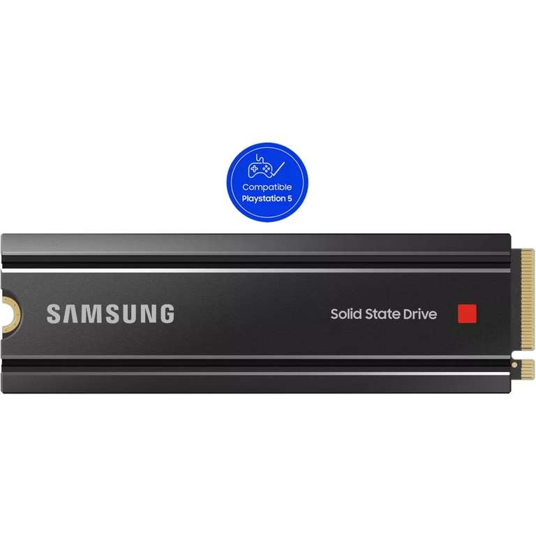 SSD interne M.2 NVMe 4.0 Samsung 980 Pro avec Dissipateur - 2 To, TLC, DRAM, Jusqu'à 7000-5000 Mo/s (+13.3€ en rakuten points - Boulanger)