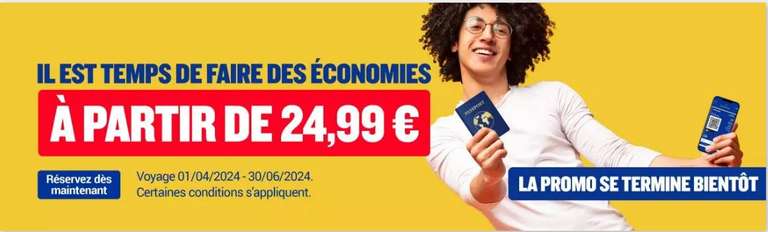 Ventes Flash Ryanair plusieurs destinations à partir de 14€99