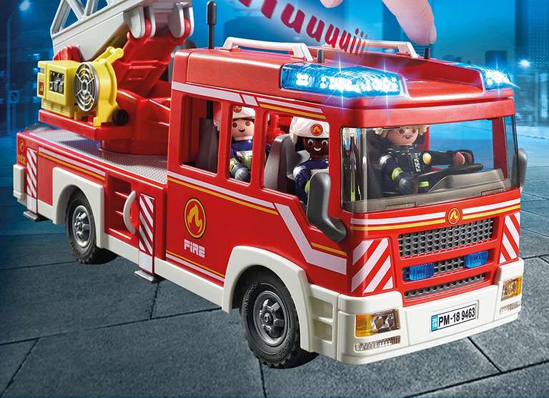 Jouet Playmobil City Action 9463 - Le Camion de Pompiers avec échelle pivotante