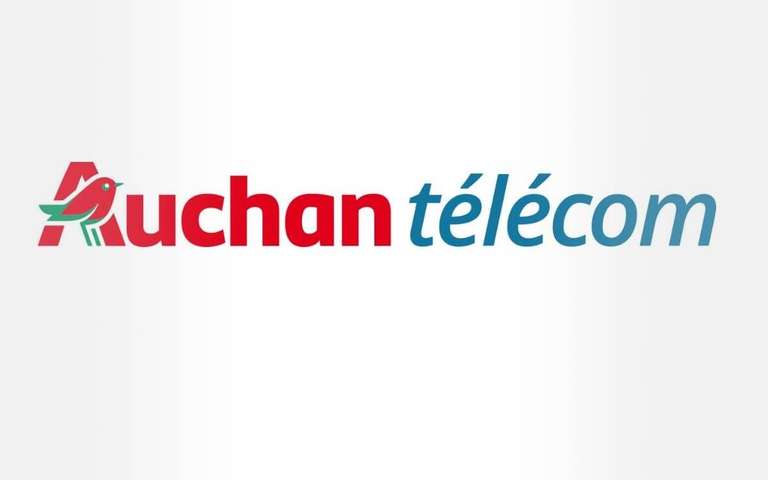 Forfait mobile 4G Auchan Télécom - Appels/SMS/MMS illimités + 40 Go de DATA (sans engagement, ni condition de durée)