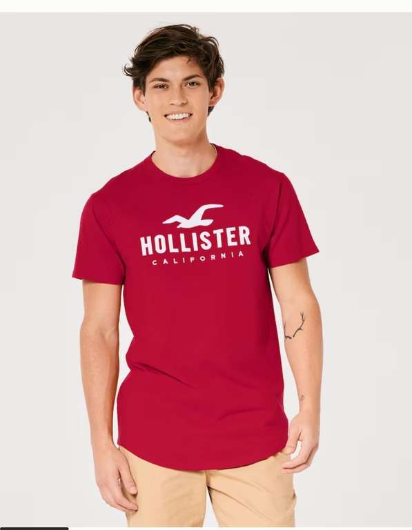 [Hollister House Rewards] T-shirt Hollister Homme a Ourlet Arrondi - Différents coloris et tailles disponibles